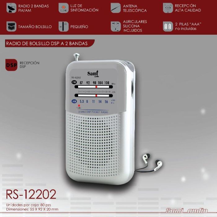 SAMI Radio Mini 2 Bandas Recepción HQ con Auricular