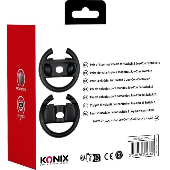 Konix 3328170304313 Par de volantes para mandos Joy-Con de Nintendo Switch 2, Negro 3 Konix 3328170304313 Par de volantes para mandos Joy-Con de Nintendo Switch 2, Negro 3
