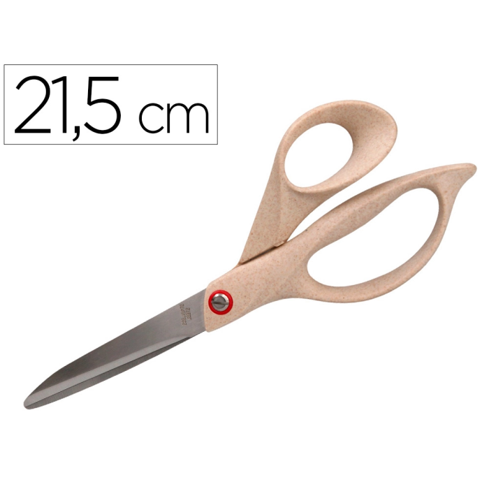 Liderpapel Tijera de Oficina Acero Inoxidable Mango Eco Fibra de Trigo 8' 21,5 cm en Blíster