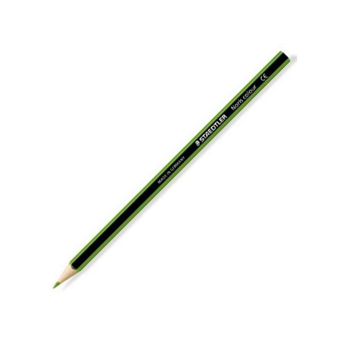 Staedtler Lápices de Colores Noris Colour Madera WOPEX Ecológicos, Hexagonal, Antideslizante, Verde Claro (12 Unidades) (12 Unidades)