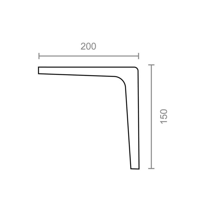 Escuadra aluminio plm07 gris 200 x 150 mm 1 Escuadra aluminio plm07 gris 200 x 150 mm 1