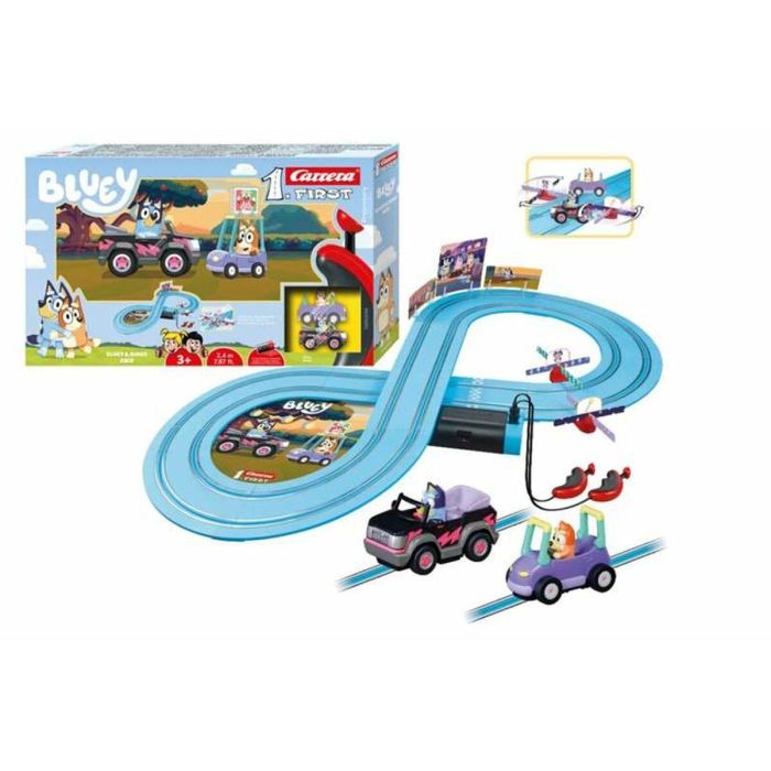 Carrera Pista de Carreras Eléctrica para Niños Bluey & Bingo First Race, Circuito de 2,4 Metros, Juego de Coches, Edad 3+ Años 6 Carrera Pista de Carreras Eléctrica para Niños Bluey & Bingo First Race, Circuito de 2,4 Metros, Juego de Coches, Edad 3+ Años 6