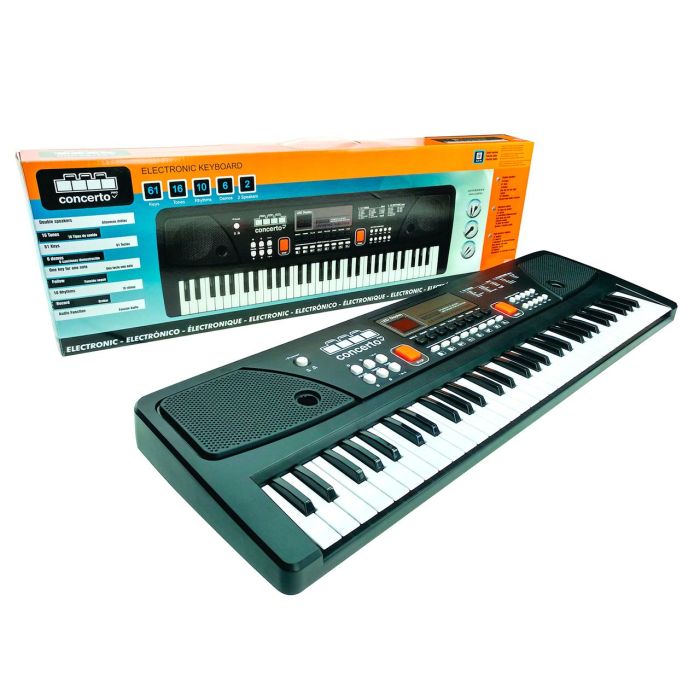 Organo electronico 61 teclas con microfono,toma usb y cable de audio 63x20x6 cm 1