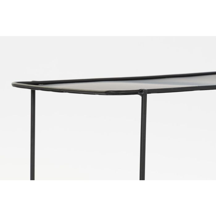 DKD Home Decor Consola Moderna Morden Court de Metal Azul y Negro, Doble Cara con 1 Estantería, 27.5x65x80 cm (Set de 2) 2 DKD Home Decor Consola Moderna Morden Court de Metal Azul y Negro, Doble Cara con 1 Estantería, 27.5x65x80 cm (Set de 2) 2