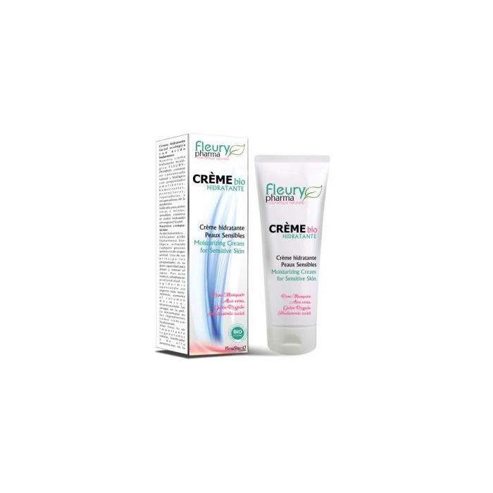 Fleurypharma Crema Hidratante Eco 85ml para Piel Seca y Mixta con Rosa Mosqueta, Aloe Vera y Ácido Hialurónico