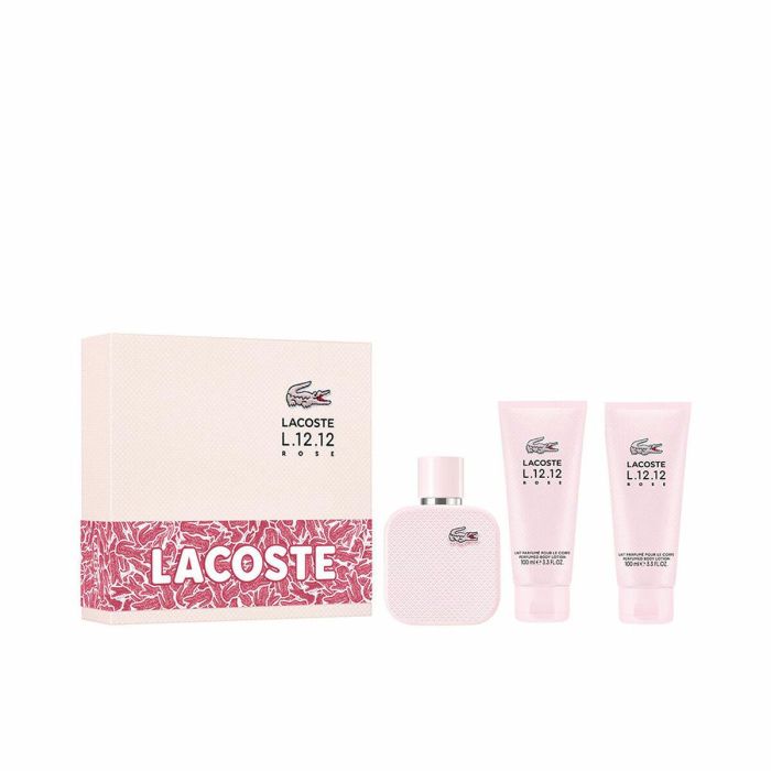 Lacoste L.12.12 Rose Estuche para Mujer - Eau de Parfum 100ml + Gel de Ducha 2x100ml (3 Piezas)