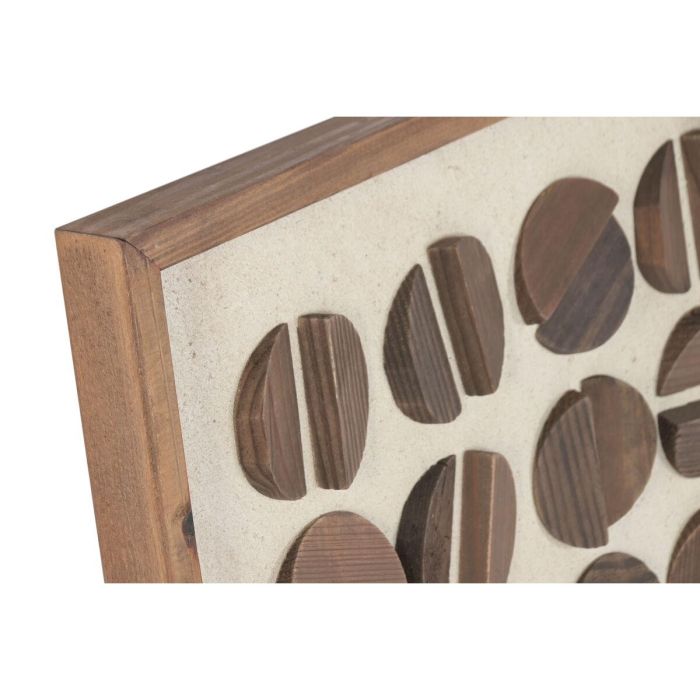 DKD Home Decor Cuadro Moderno de Círculos Madera Reciclada Pino Natural Blanco 82x62x4 cm 4