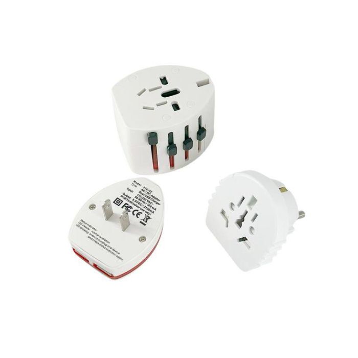 MicroConnect Adaptador Mundial de Viaje Dual USB, 2 y 3 Polos, para Más de 150 Países 1