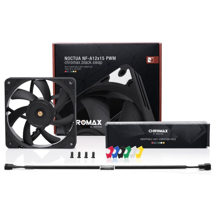 NOCTUA NF-A12x15 PWM chromax.black.swap Ventilador para PC de 120mm, Negro, 12 cm, 4 Pines, Flujo de Aire 94.2 m³/h 2 NOCTUA NF-A12x15 PWM chromax.black.swap Ventilador para PC de 120mm, Negro, 12 cm, 4 Pines, Flujo de Aire 94.2 m³/h 2