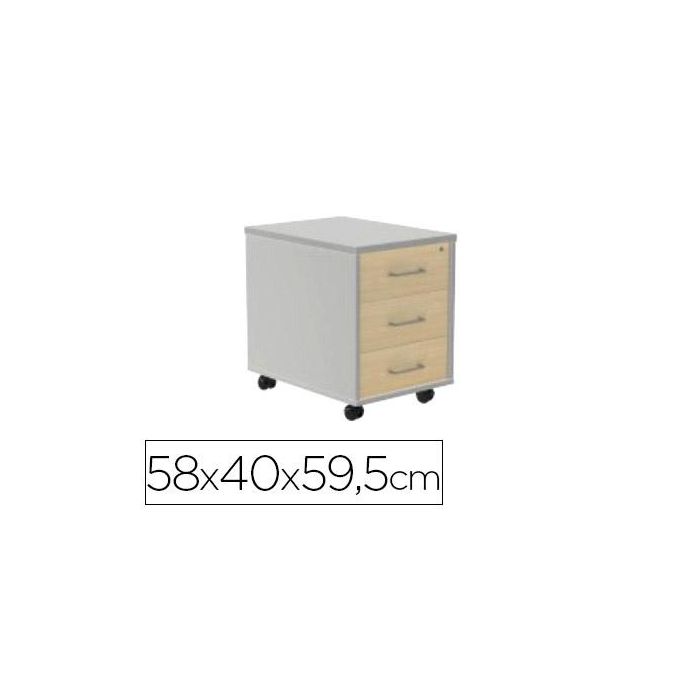 Cajonera Rocada Con Tres Cajones Serie Store 58x40x59,5 cm Acabado An04 gris-Blanco 0 Cajonera Rocada Con Tres Cajones Serie Store 58x40x59,5 cm Acabado An04 gris-Blanco 0