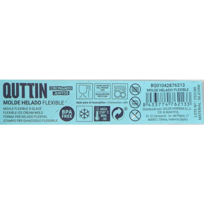 Quttin Molde Helado Flexible, 20x4 cm, 40g (36 Unidades) 4