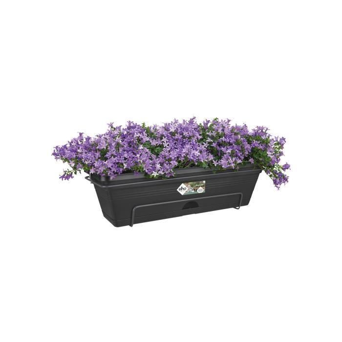 ELHO Balconniere Green Basics Allin1 50 - Exterior y balcón - L 25.7 x W 47.3 x H 16.7 cm - Vida negra 2 ELHO Balconniere Green Basics Allin1 50 - Exterior y balcón - L 25.7 x W 47.3 x H 16.7 cm - Vida negra 2