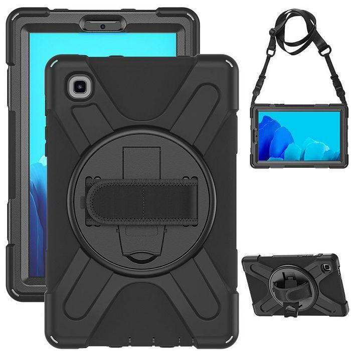 eSTUFF Funda Defender AUSTIN para Galaxy Tab A7 Lite - Negra, Funda Protectora a Prueba de Golpes con Correa 1