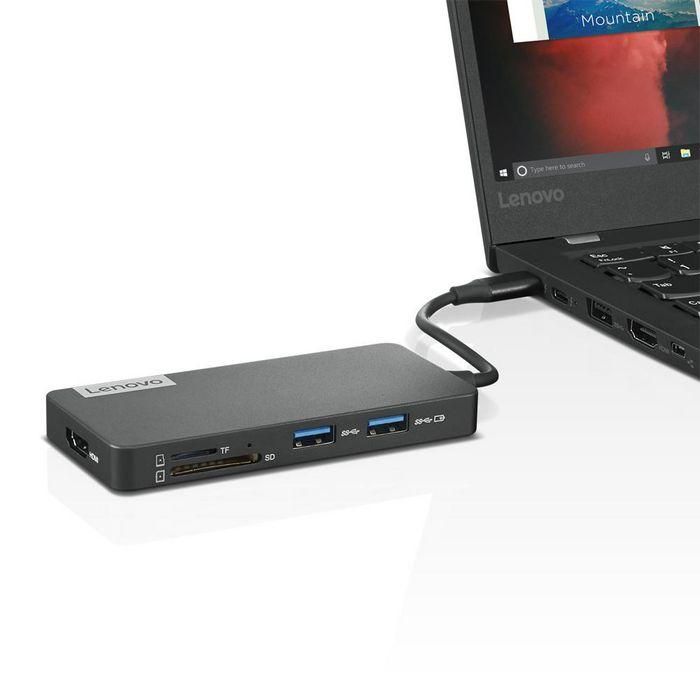 Lenovo Hub USB-C 7 en 1: Docking de Viaje con 1x USB-C, 2x USB-A 3.0, 1x USB-A 2.0, 1x HDMI, Compacto 92g 3