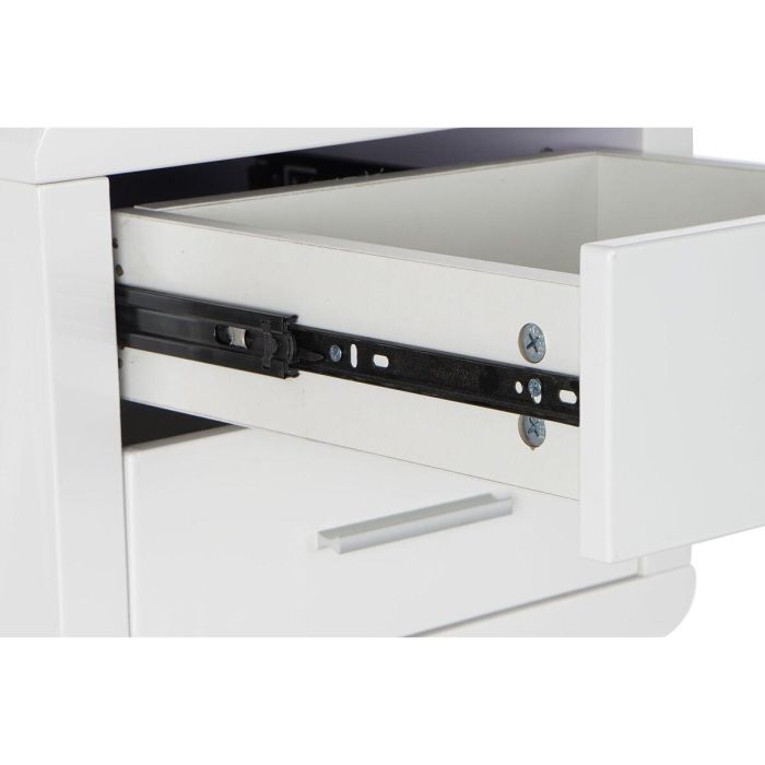 DKD Home Decor Escritorio Moderno Blanco Plateado de MDF y Metal, Desmontable, 120 cm Ancho x 55 cm Fondo x 76 cm Alto 3 DKD Home Decor Escritorio Moderno Blanco Plateado de MDF y Metal, Desmontable, 120 cm Ancho x 55 cm Fondo x 76 cm Alto 3