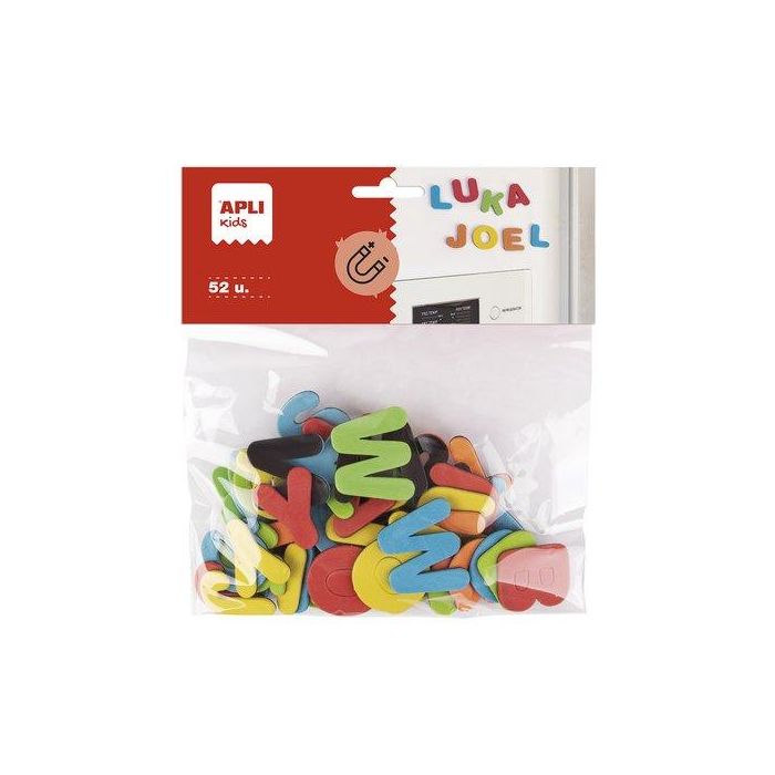 Goma Eva Apli Formas Magneticas Letras 30X30Mm Bolsa De 52 (Set de 5)
