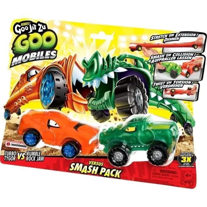 Moose Toys MOO0630996426746 GOO MOBILES Turbo Tyger vs. Rumbler Jaw Vehículos en Miniatura 4