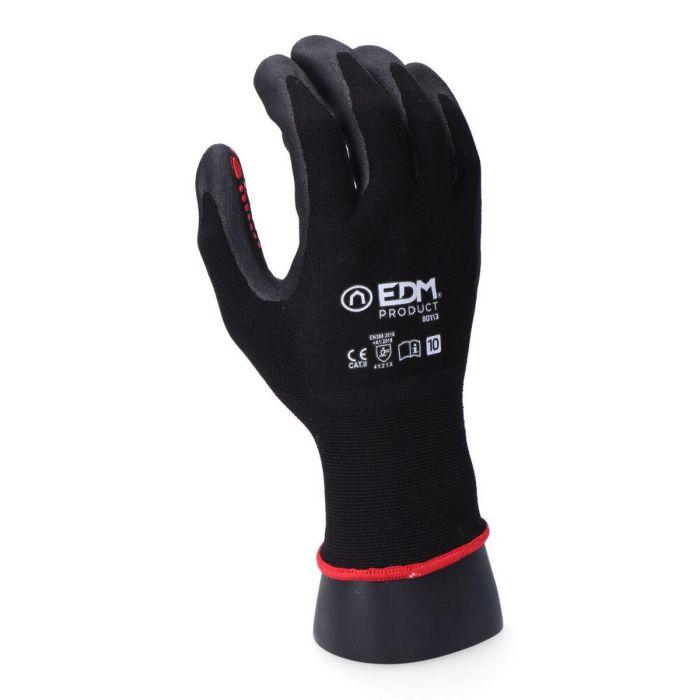 Guantes de Trabajo EDM Negro Licra Nitrilo Metal Industriales 1 Guantes de Trabajo EDM Negro Licra Nitrilo Metal Industriales 1