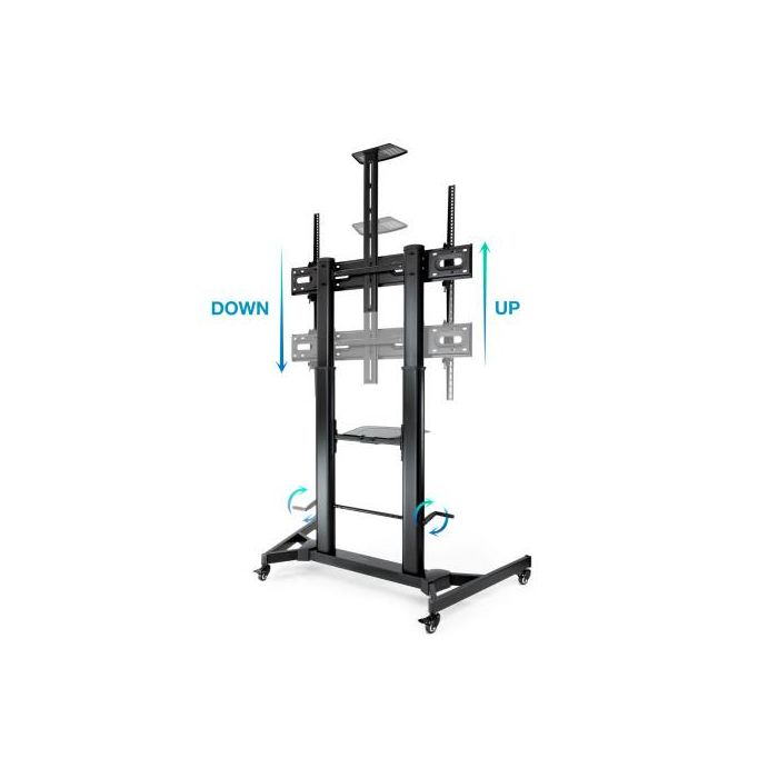 TooQ ZEUS Soporte de Suelo con Ruedas, Regulación de Altura, para Pantallas 60"-100", Negro - FS20400HM-B 3 TooQ ZEUS Soporte de Suelo con Ruedas, Regulación de Altura, para Pantallas 60"-100", Negro - FS20400HM-B 3