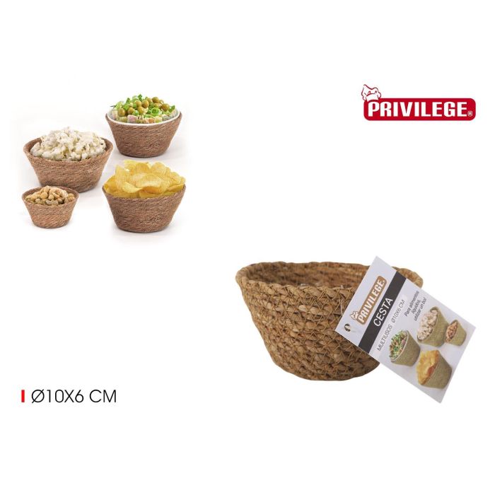 Cesta Redonda Seagrass 10x6 cm Privilege (24 Unidades) Cesta Redonda Seagrass 10x6 cm Privilege (24 Unidades)