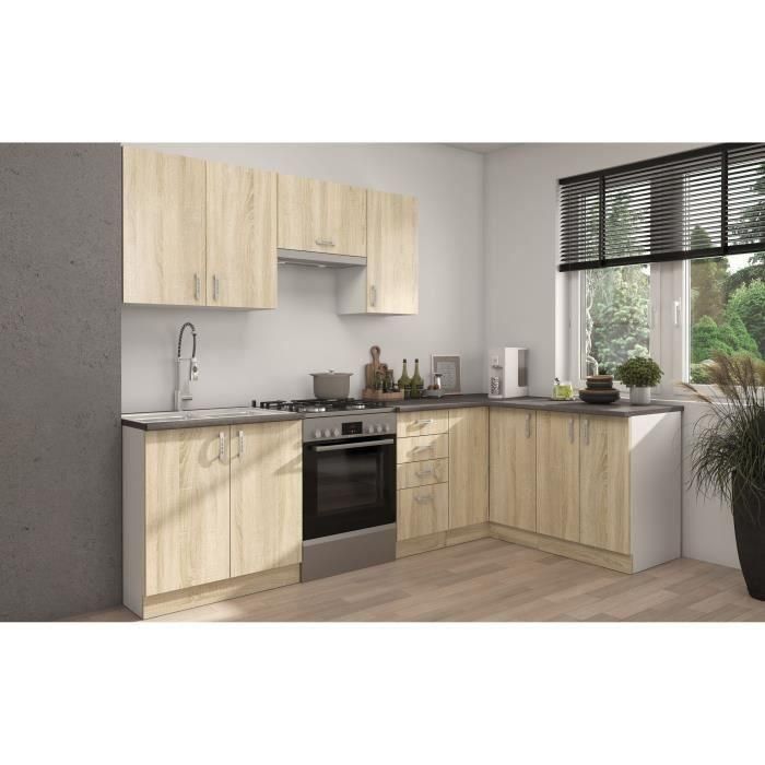 Mueble bajo de cocina SARA - 2 puertas - Decoración roble Sonoma - L60 x P48 x H 82 cm 3 Mueble bajo de cocina SARA - 2 puertas - Decoración roble Sonoma - L60 x P48 x H 82 cm 3