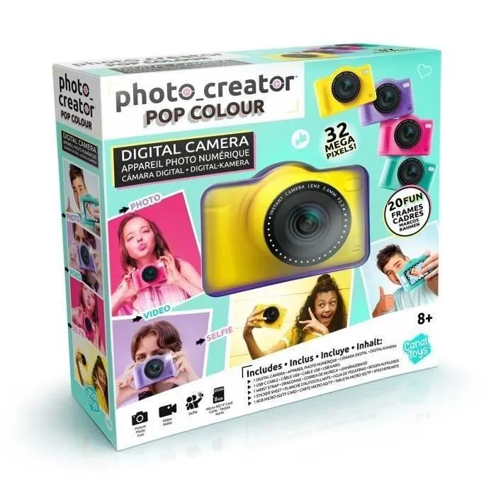 Canal Toys Cámara Digital Pop Creador de Fotos Amarillo CTCLK040 con Tarjeta SD 32GB 1