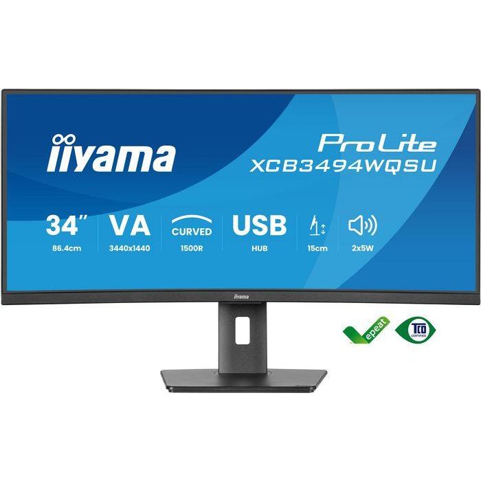 Iiyama XCB3494WQSU-B1 Monitor curvo de 34" UWQHD, panel VA, 21:9, flicker-free, luz azul reducida 1 Iiyama XCB3494WQSU-B1 Monitor curvo de 34" UWQHD, panel VA, 21:9, flicker-free, luz azul reducida 1