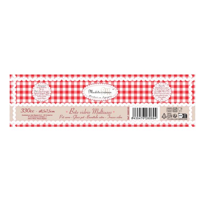 Bote de vidrio con tapa 330 cc - Inde (12 Unidades) 1 Bote de vidrio con tapa 330 cc - Inde (12 Unidades) 1