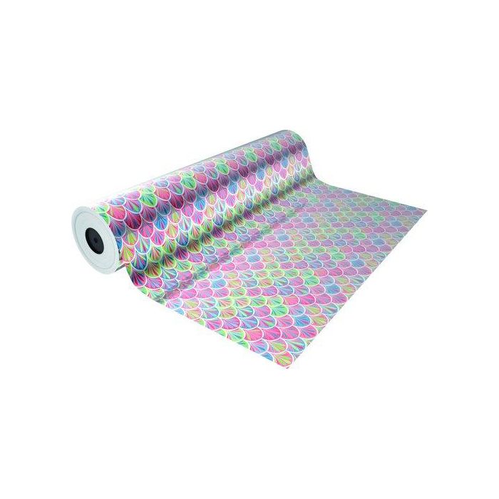 Papel De Regalo Pp Bobina Basika 70 Cm X 50 M (1,10 Kg Aprox.) Metalizado Decorado (Ta1607-D 70 Cm)