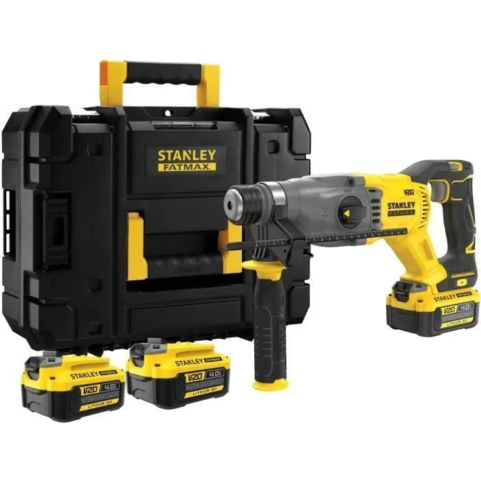 Stanley FatMax Taladro SDS Plus sin escobillas 18V - 2 julios - 2 baterías 4.0Ah - 3 modos de trabajo Stanley FatMax Taladro SDS Plus sin escobillas 18V - 2 julios - 2 baterías 4.0Ah - 3 modos de trabajo