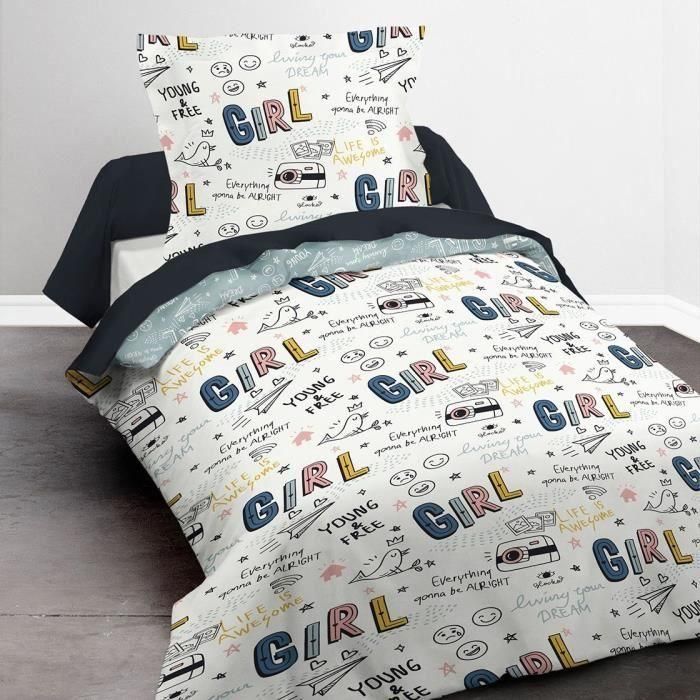 TODAY Kids First 1.11 Juego de cama para niños - 1 persona - Funda nórdica 140 x 200 y 1 funda de almohada 63 x 63 - Impresión en blanco TODAY Kids First 1.11 Juego de cama para niños - 1 persona - Funda nórdica 140 x 200 y 1 funda de almohada 63 x 63 - Impresión en blanco