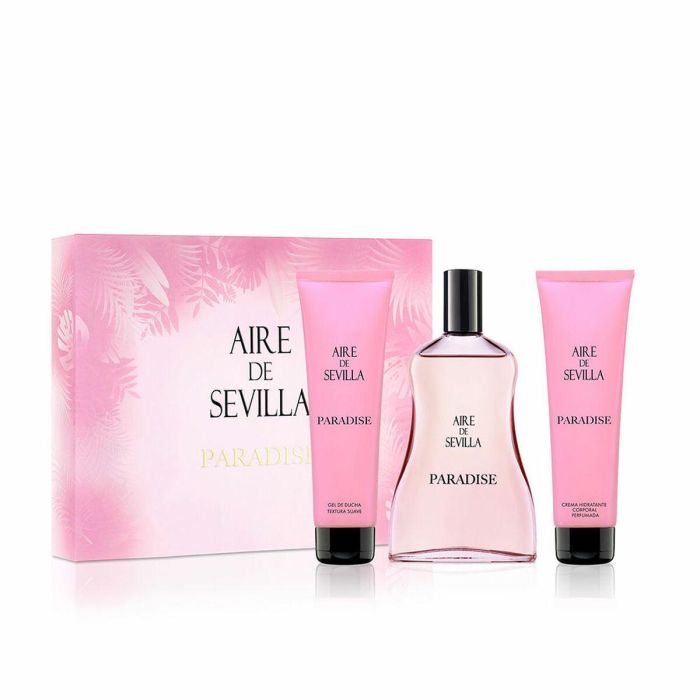 Aire Sevilla Paradise Cofre Regalo Perfume para Mujer - Set 3 Piezas con EDT 100ml, Gel Ducha 150ml y Crema Corporal 150ml