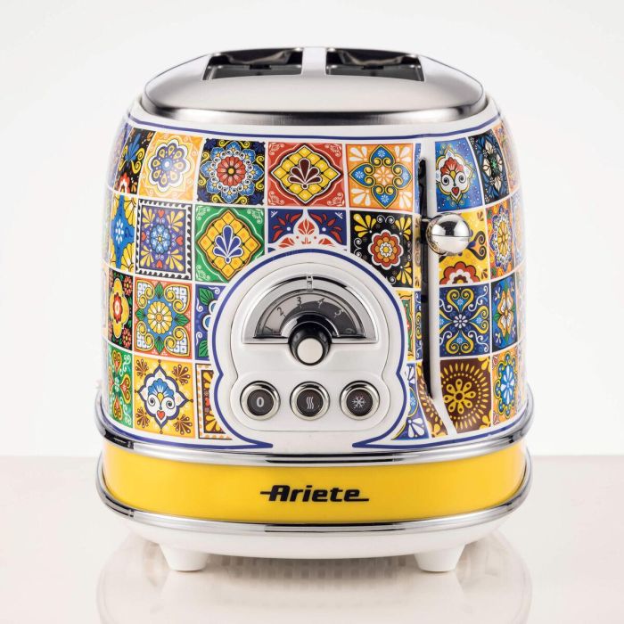 Ariete Tostador 2 Ranuras Positano - 6 Niveles de Tueste, Función Descongelar y Recalentar, Bandeja Recogemigas Extraíble 6