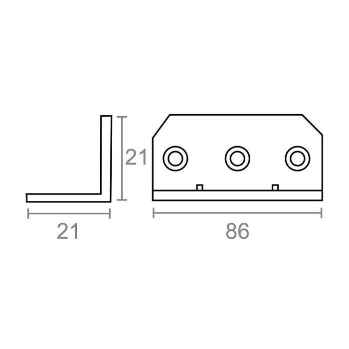 Ángulo refuerzo an08 zincado 21 x 21 x 86 mm 1 Ángulo refuerzo an08 zincado 21 x 21 x 86 mm 1
