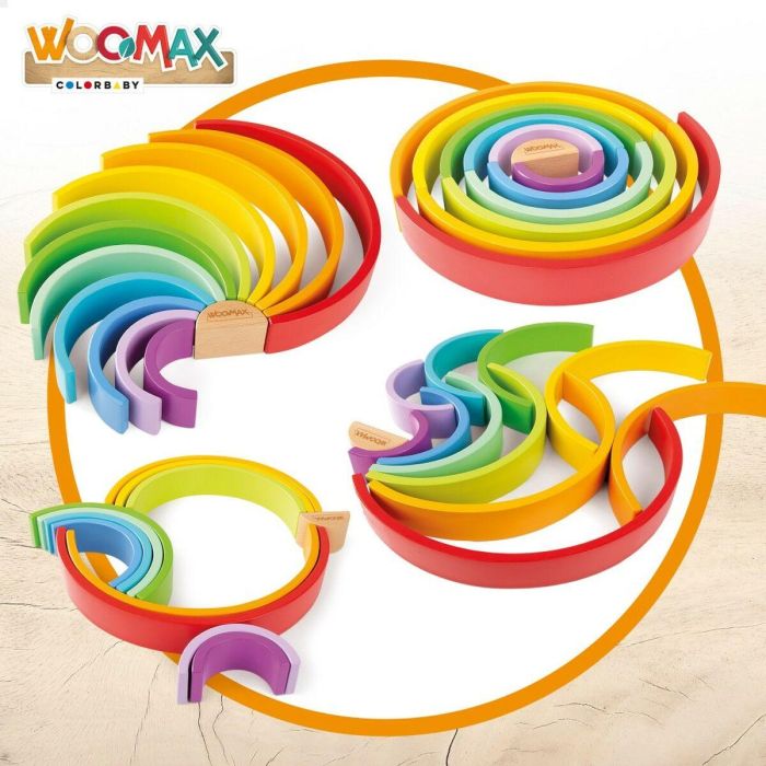 Puzzle Infantil de Madera Woomax Arcoíris 11 Piezas 2 Unidades 4