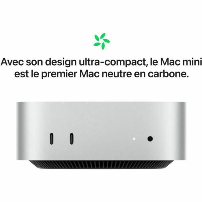 Apple MU9D3FNA Mac mini 2024 con Chip Apple M4, 16 GB de RAM, Almacenamiento SSD de 256 GB, CPU 10 Núcleos, GPU 10 Núcleos, Color Plata 1
