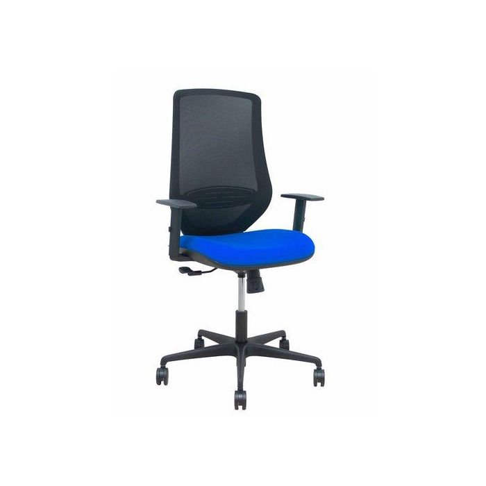 Silla Piqueras Y Crespo Mardos Brazos Regulables Ergonomica Mecanismo Basculante Respaldo Malla Negra Asiento Tapizado Bali Azul