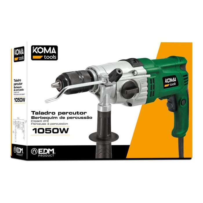Koma Tools Tp-1050 Taladro Percutor Eléctrico 1050W, Portabrocas Ø13mm Auto, Vel. Variable, Acero 13mm, Madera 30mm, Hormigón 20mm 2