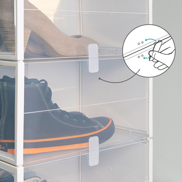 Caja apilable para zapatos Max Home Polipropileno ABS 25 x 18,5 x 35 cm (4 Unidades) 1 Caja apilable para zapatos Max Home Polipropileno ABS 25 x 18,5 x 35 cm (4 Unidades) 1