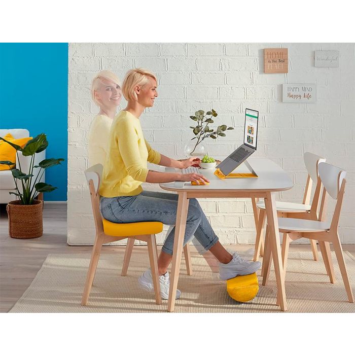 Reposapies De Escritorio Leitz Active Ergo Cosy Color Amarillo 260x140x405 mm 4