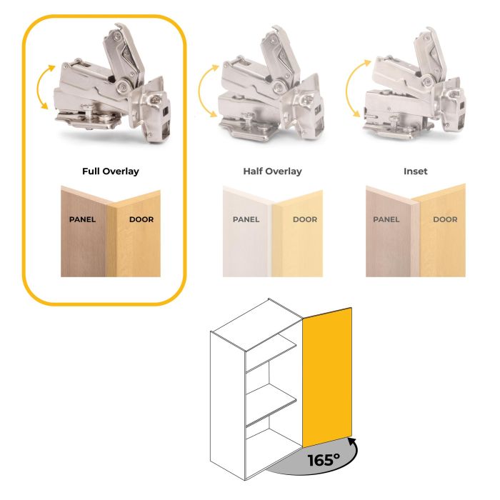 Emuca Lote de 10 bisagras rectas X91 apertura 165 grados con cierre suave y suplementos Euro, Altura 0, Acero, Niquelado 6