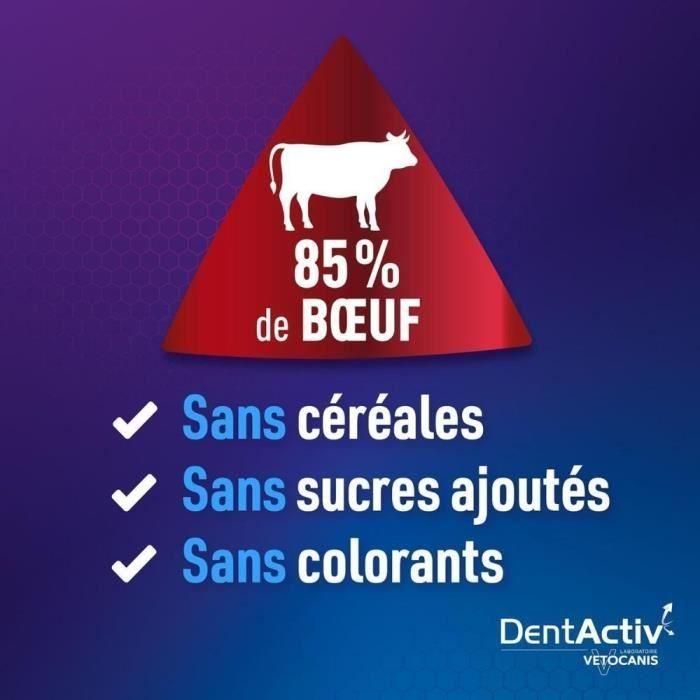 DentActiv - 7 Barritas - VETOCANIS - 7 Barritas de higiene bucal de carne de vacuno para perros de más de 15 kg 4 DentActiv - 7 Barritas - VETOCANIS - 7 Barritas de higiene bucal de carne de vacuno para perros de más de 15 kg 4