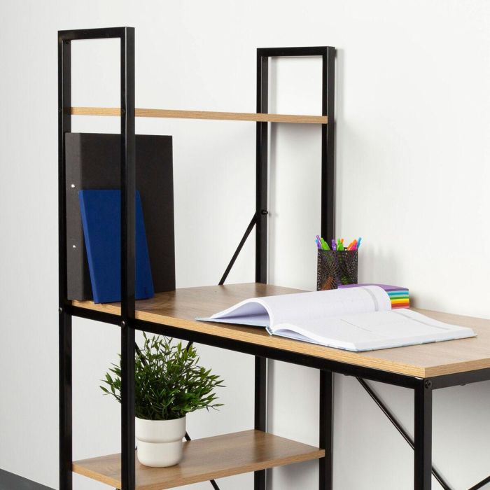 Mesa de Escritorio con Estantería Max Home Acero Melamina Aglomerado 120 x 12 x 64 cm 4