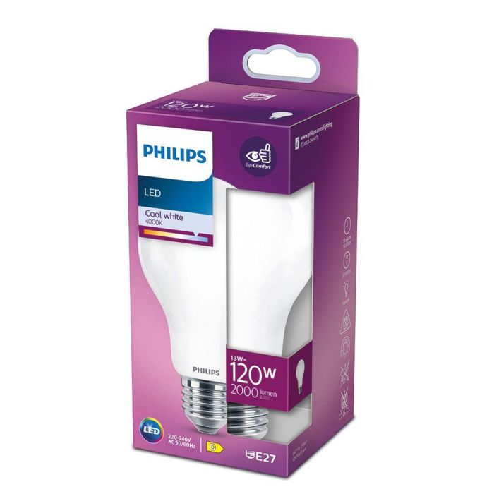 Philips Bombilla Standard LED E27 13W 2000lm 4000K Luz Día Ø7x12,1cm Equivalencia 120W