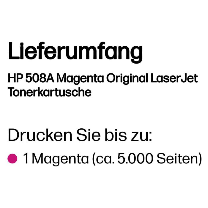 HP Toner 508A Magenta para LaserJet M553 - Rendimiento 5.000 Cop. 1