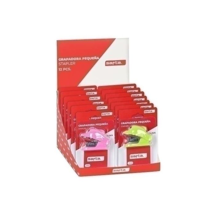 Grapadora Safta Mini Surtido Expositor De 12