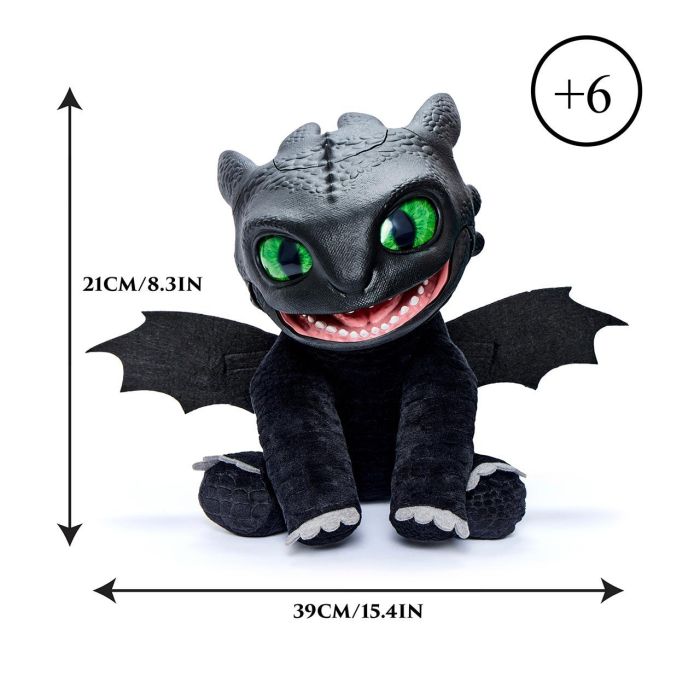 Figura dragon interactivo toothless puppetronic con 75 sonidos y reacciones. 32,5x27,5x32,5 cm 1
