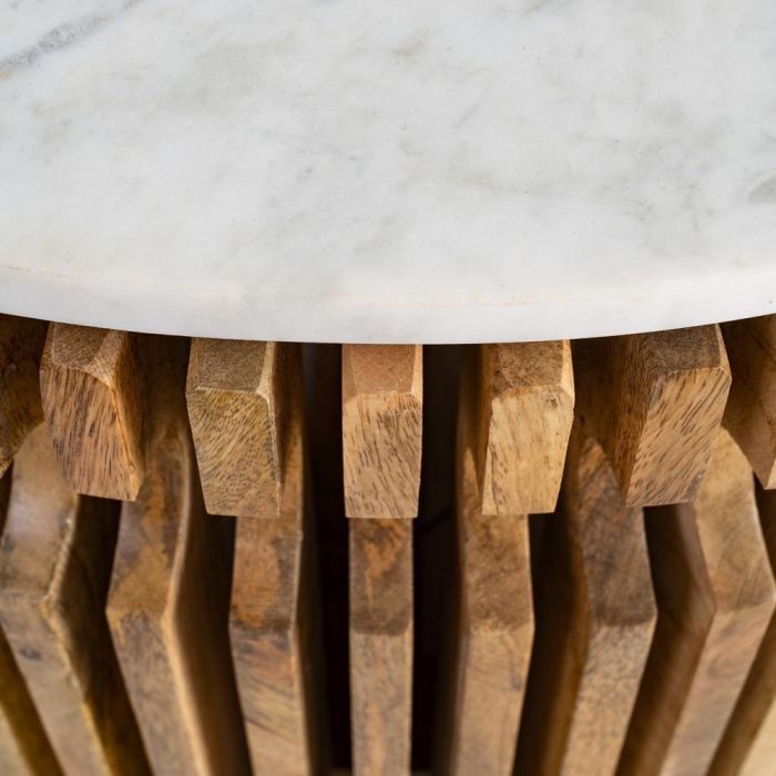 Mesa Centro Madera-Mármol Salón 80 X 80 X 42 cm