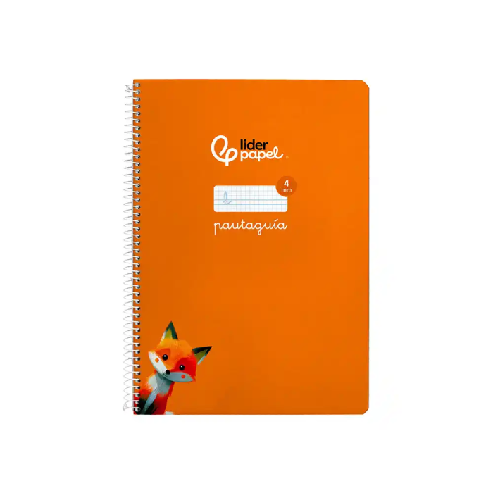 Liderpapel Cuaderno Espiral Pautaguía A4 Tapa Blanda 80 Hojas 75gr Cuadro Pautado 4mm Naranja 1