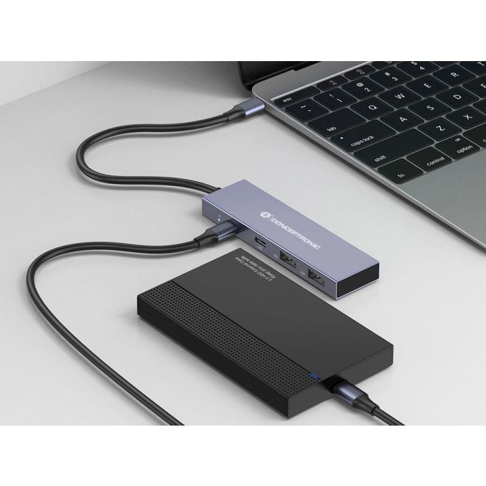 Hub USB Conceptronic HUBBIES13G Gris (1 unidad) 3 Hub USB Conceptronic HUBBIES13G Gris (1 unidad) 3